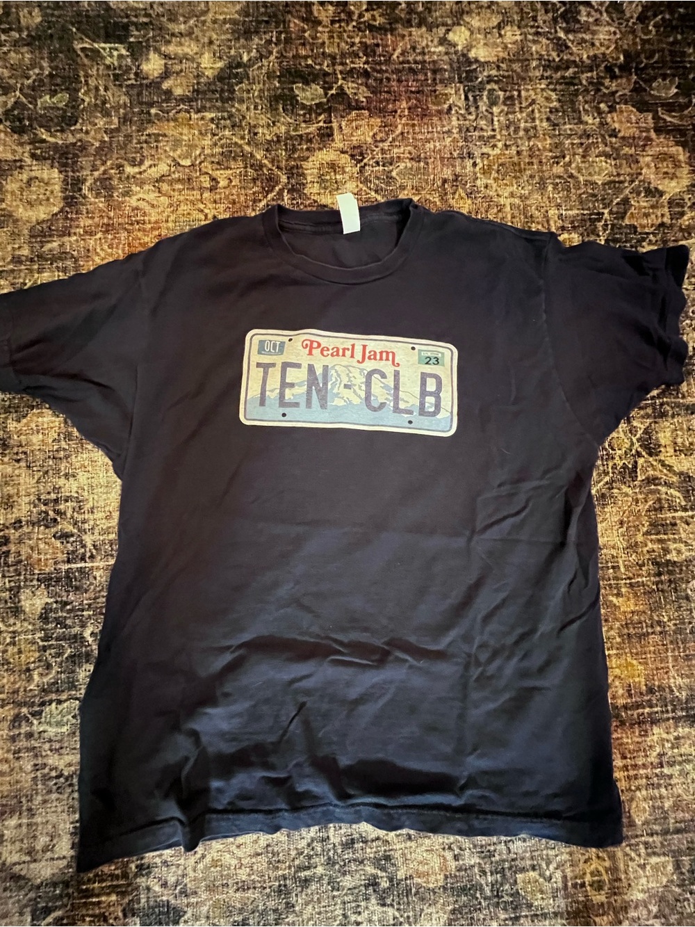 Pearl Jam Short Sleeve Tee with Ten Club License Plate Graphic